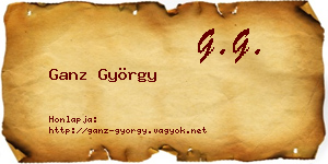 Ganz György névjegykártya